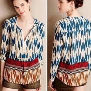 Anthropologie Maeve Rohana
Aztec Boho Blouse Sz 6